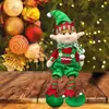 Muñeco Elfo de Piernas Largas Sentado para Navidad Adorno de Elfo Decoración Navideña Adornos Decoraciones Navideñas Mayoreo