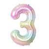 Globo de aluminio de 40 pulgadas con degradado de cielo estrellado, número grande 0-9, para decoración de fiesta de cumpleaños, nuevo, transfronterizo de Amazon