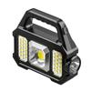 Linterna Multifuncional Autodefensa Estilo Camping Luz Fuerte LED Exterior Impermeable Solar Linterna de Mano LED COB Venta al por Mayor Transfronterizo