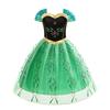 Vestido verde para niña, vestido de rendimiento, vestido de Frozen Frozen, vestido de fábrica.