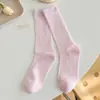 Meias Finas Respiráveis Coreanas para Mulheres, Meias de Algodão Costuradas Sem Costura de Cor Sólida para Primavera e Verão, Meia até o Meio da Panturrilha