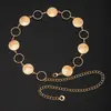 Cadena de Cintura Elegante de Metal con Girasol para Mujer de Comercio Exterior, Accesorio de Cintura Ajustable para Vestido, Cinturón de Cadena Multicapa de Gama Alta