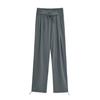Pantalones deportivos de verano 2023, estilo europeo y americano, finos, de cintura alta, con cordón y cordones, informales, de pierna ancha y recta.
