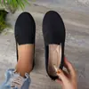 Sapatos Casuais Femininos Elegantes de Tamanho Grande, Modelo Novo, Bico Redondo, para Mães, Boca Rasa, Solado Macio, Sapatos Planos de Calçar