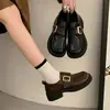 Mocasines de plataforma alta para mujer, nuevo estilo de verano, zapatos Mary Jane estilo británico, zapatos de cuero retro pequeños, zapatos JK