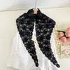 Lenço de Seda com Renda Lenço Triângulo Lenço de Cabeça Feminino Xale Roupa Externa Feminina 2026 Novo Estilo Cinto Cobertura de Quadril Decoração em Camadas com Toque de Luxo