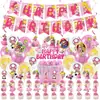 Festa de Aniversário Tema Princesa Peach Roupa Mario Brigitte Bandeira Banner Bandeira Balão Ornamento Espiral Pendurado