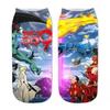 Calcetines periféricos de impresión 3D de dibujos animados de animación de Naruto transfronterizos para Amazon, calcetines de barco, personalidad creativa, tubo corto