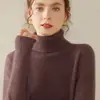 Suéter Feminino de Caxemira Outono/Inverno 2026 com Gola Alta, Design Versátil, Malha de Lã, Macio e Aconchegante