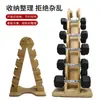 Estante para Colocar Mancuernas de Madera Soporte Vertical de Mancuernas para el Hogar Soporte para Mancuernas Almacenamiento de Equipo de Fitness para el Hogar