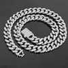 Collar de cadena cubana para hombre de 12.5 mm con cierre de resorte, diseño de diamante denso del fabricante, collar personalizado de moda hip-hop