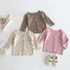 Cárdigan de Punto para Bebés y Niñas, Estilo Nuevo para Primavera y Otoño, Ropa Exterior para Bebés Niñas, Estilo Coreano, Abierto con Botones, Tops de Otoño para Salir