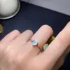 Anillo de Ópalo Corazón Puro Natural Cristalino y Lleno de Color Fuego Piedra Principal 5*5mm Plata S925 Incrustación de Precisión