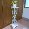 Soporte de Madera Blanco Estilo Chino de una Sola Planta Colgante para Plantas Verdes, Estante de Balcón de Hierro Forjado de una Sola Capa de Pie