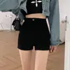 Jeans Preto Novo Estilo para Mulheres, Calças Curtas Quentes Emagrecedoras de Cintura Alta para Outono e Inverno, Calças Justas, Calças Super Curtas Sexy, Versátil e de Caimento Solto
