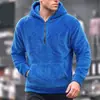 Otoño e Invierno Europeo y Americano Nuevo Suéter Cálido de Forro Polar Coral de Moda Casual Versátil con Media Cremallera para Hombre