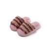 Pantufas de Algodão Abertas Listradas Color-Block Transfronteiriças da Amazon para Mulheres, Pantufas de Pelúcia Ins, Design Confortável Pantufas de Pelúcia para Casa