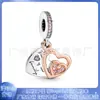 Pandora cobre branco 925 prata esterlina contas diy2022 Dia das Mães novo pingente em forma de coração de amor urso decoração de cordão