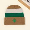 Sombreros Populares Transfronterizos, Nuevos Estilos Europeos y Americanos, Sombreros de Lana Bordados con Forma de Hoja de Arce Cálidos para Otoño e Invierno, Gorros de Punto para Hombre y Mujer al por Mayor