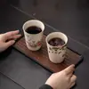Ceniza de Planta Cerámica Camelia Taza de Coca-Cola Taza de Té Artesanía con Pintura Dorada Simple Hortensia Hogareña Caqui Oficina Taza de Agua