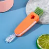 Cepillo para Espacios, Cepillo Limpiador de Ranuras, Cepillo de Limpieza Multifuncional, Cepillo para Tazas Tres en Uno, Cepillo de Limpieza Zanahoria