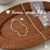 Tienda de Celebridades de Internet Dongdaemun Coreana Joyería de Plata Plata de Ley S925 Pulsera de Bambú Texturizado, Elegante y Sencilla para Apilar