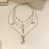 Pingente Cruz de Zircônia Cúbica Empilhável Colar Multicamadas Corrente de Clavícula Estilo Corte Retro Joias de Luxo Leve Toque de Alta Qualidade para Mulheres