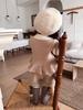 Cutemily otoño e invierno ins bebé niña contraste solapa traje de suéter lindo A- chaqueta péndulo + shorts conjunto de 2 piezas
