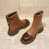Botines Estilo Coreano, Botines Cortos de Moda Tendencia de Este Año para Mujer, Botines Ajustados para Primavera y Otoño, Nuevos Botines Elásticos 2026 para Mujer