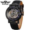 T-Winner/Victor 8008 Correa de Cuero Hueco Reloj Mecánico Resistente al Agua Casual Reloj de Pulsera de Cuero Reloj Mecánico de Comercio Exterior