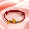 Pulseira Atrai-Dinheiro Novo Estilo, Feita à Mão, Versátil para o Ano de Nascimento, Sensação de Luxo, Fio Vermelho para Riqueza Imediata, Pulseira da Sorte