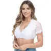 Camisa/Top Feminino de Halloween Oktoberfest com Renda nas Mangas e Laço, Versátil