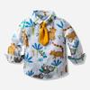 Camisa de verano para niños 2020, nueva camisa de dibujos animados de manga larga transfronteriza de estilo coreano para niños, top informal de estilo occidental para niños