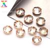 Gema Artificial Fábrica Venta al Por Mayor 5A Redonda Zirconia Doble Cara de Tortuga Champán Piedra Desnuda 3-10mm Zirconia Acabada