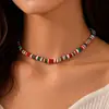Moda Transfronteriza Europea y Americana Cuentas de Vidrio de Colores Collar de Papá Noel con Cuentas Set de Dos Piezas Collar Navideño de Perlas de Imitación