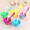 Herramientas de belleza para spa, juego de cuatro piezas de cuenco para mascarilla facial, brocha de maquillaje, palillo mezclador, tazón de plástico para preparación de mascarillas, cosméticos al por mayor