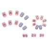 Usando productos para uñas al por mayor uñas postizas pegatinas para uñas piezas de uñas morado taro corazón productos terminados blancos cortos sin limar