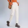 Leggings elásticos de cintura alta invierno nuevos pantalones de lana moda madre pantalones harén gruesos