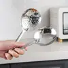 Cuchara de servir de acero inoxidable 304 Dorada Grande para el hogar Cuchara grande para arroz Cuchara para sopa Colador Especial para hotel Cuchara pública