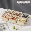 Prato de Frutas Dividido PET Transparente Acabamento Dourado Leve Luxo Caixa de Lanches Portátil Sala de Estar Prato Classificador de Armazenamento para Nozes e Frutas Secas