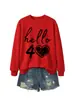 Amazon eBay estación independiente moda versátil mujer hola 40 corazón cuello redondo manga larga sudadera comercio exterior transfronterizo