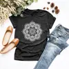 2023 comércio exterior AliExpress Europeu e Americano padrão claro de lótus estampa de verão moletom de gola redonda doce claro manga curta camiseta feminina