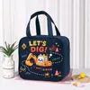 Bolsa de almuerzo aislante para estudiantes, grande, con película de aluminio engrosada, con dibujos animados bonitos, para niños
