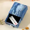 Caja de Joyería Tipo Cajón Estilo Canal Asa de Perla Textura Estéreo Pendientes Collar Anillo Caja Deslizante Caja de Joyería