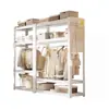 Painel de Aço Cabideiro Quarto Estante de Armazenamento de Chão Guarda-Roupa Simples Apartamento Aluguel Guarda-Roupa Aberto