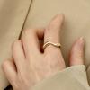HYACINTH Día Corea del Sur Pulsera Nueva Moda Anillo Ajustable Ola Oro 14k Estilo Francés Anillo Elegante y Moderno