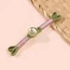 Botão de Cheongsam com fecho estilo chinês, fio dourado e prateado iridescente Classe A, contas de jade, fecho de fio enrolado em cauda de andorinha, acessório para vestimenta
