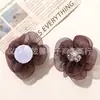Flor de Cristal Original Pequena Estilosa com Núcleo Florido, Flor de Organza para Roupas DIY, Acessórios de Broche para Headwear