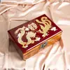 Caixa de Joias Lacada Lisa com Tampa de Pressão Caixa de Armazenamento de Joias Chinesa Caixa Decorativa Caixa de Joias Lacada Lisa