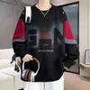 Sudadera nueva de cuello redondo 2026, marca de moda estilo Hong Kong, retro americano otoño e invierno, estilo primavera y otoño, sensación de alta gama, manga larga sin capucha